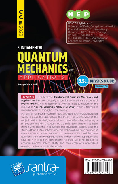 Fundamental Quantum Mechanics and Applications-(SEM IV,V,VI) Higher Education>BSC>MAJOR>NEP(English Version)