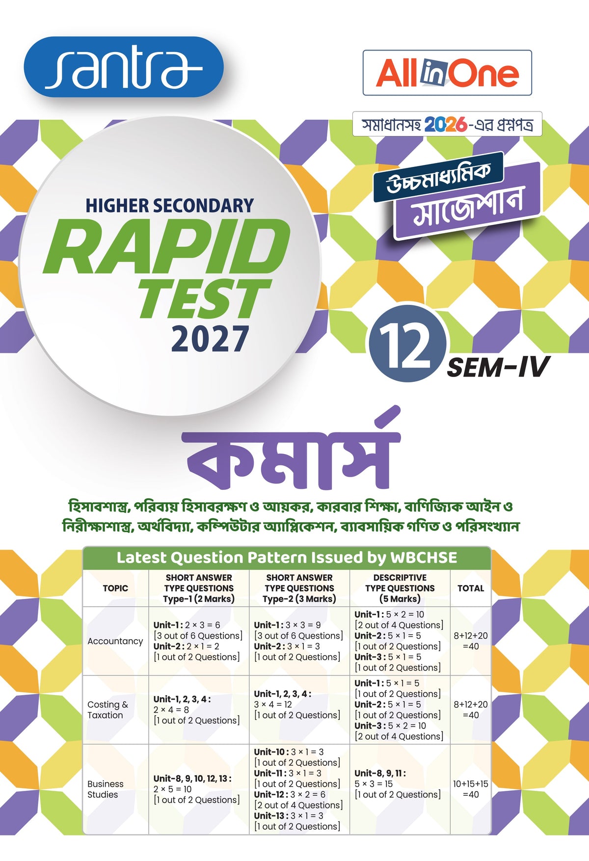 Higher Secondary Rapid Test (Class XII, Sem 4) 2026-27 –  Commerce (Bengali Version)